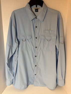 Field & Stream Men's Light Blue Performance Fishing Shirt  Size Medium